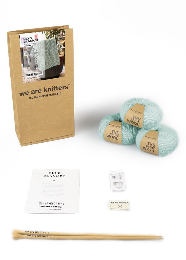 We Are Knitters Clyd Blanket Knitting Kit - Last Minute Present Idea
