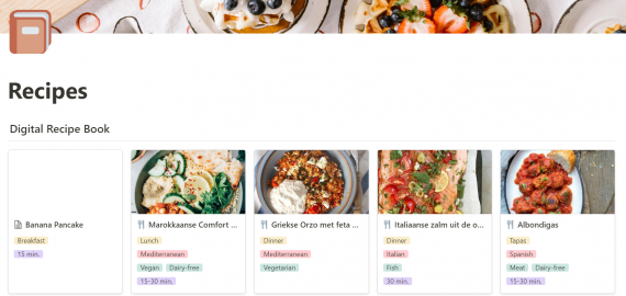 Notion Digital Recipe Book - Notion 3 Months later Update - Productivity and Organizing Tool