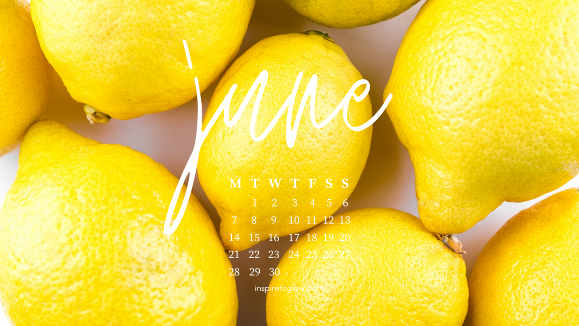 Free June Tech Backgrounds - Lemons - Monthly calendar