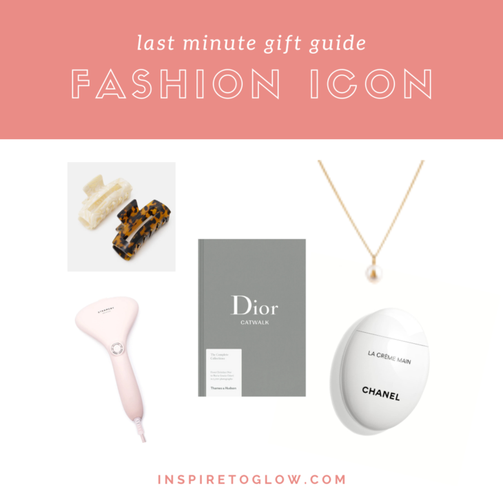 2021 Holiday Christmas Gift Ideas Inspiration Inspo - Fashion Icon - Clothing Steamer - Vedder & Vedder Pearl Letter Personalised Necklace - Chanel hand cream - Anna Field Hair Clips - Dior Catwalk Collections Coffee Table Book
